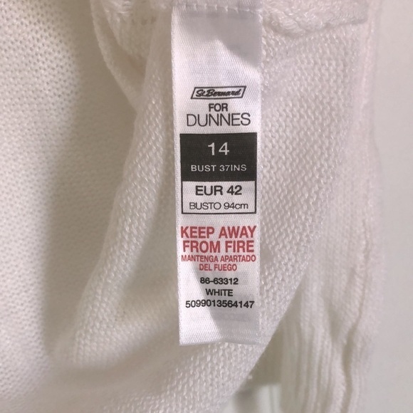 DUNNES Women’s Crochet Sheer Linen Blend High-Low Lightweight Sweater Size 14 - Picture 6 of 7